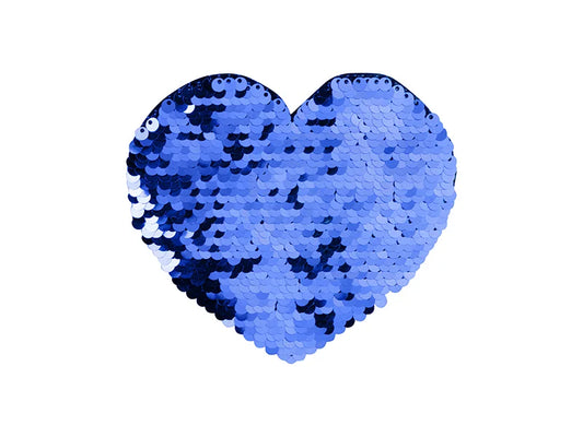 Sublimation Flip Sequins Adhesive Black Base (Heart, Dark Blue W/ White)