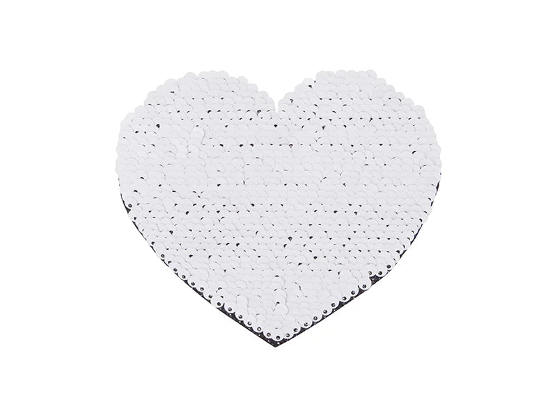 Sublimation Flip Sequins Adhesive Black Base (Heart, Dark Blue W/ White)