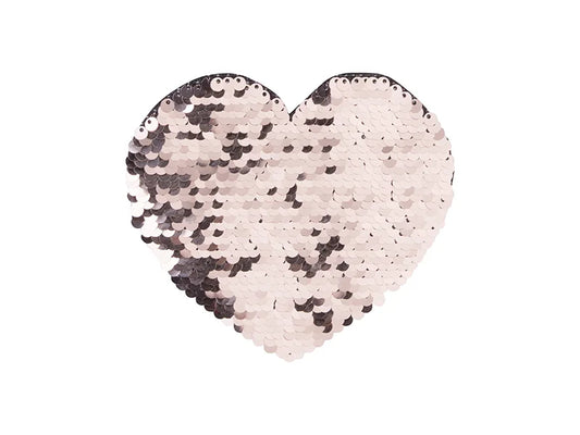 Sublimation Flip Sequins Adhesive (Heart, Champagne w/ White)