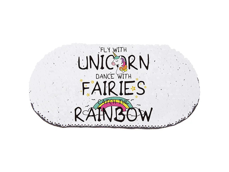 Sublimation Flip Sequins Adhesive (Oval, Silver W/ White)