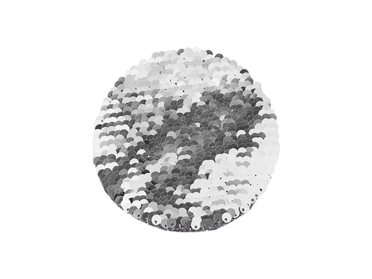 Sublimation φ10 Flip Sequins Adhesive (Round, Silver W/ White)