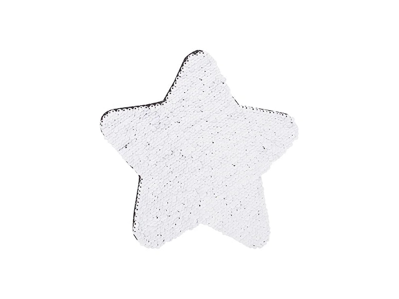 Sublimation Flip Sequins Adhesive Black Base (Star, Gold W/ White) (18*18cm)