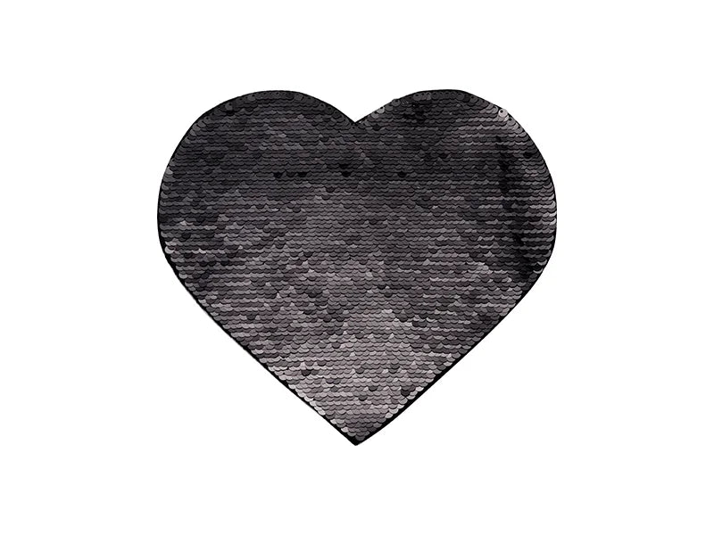 Sublimation Flip Sequins Adhesive (Heart, Black W/ White)