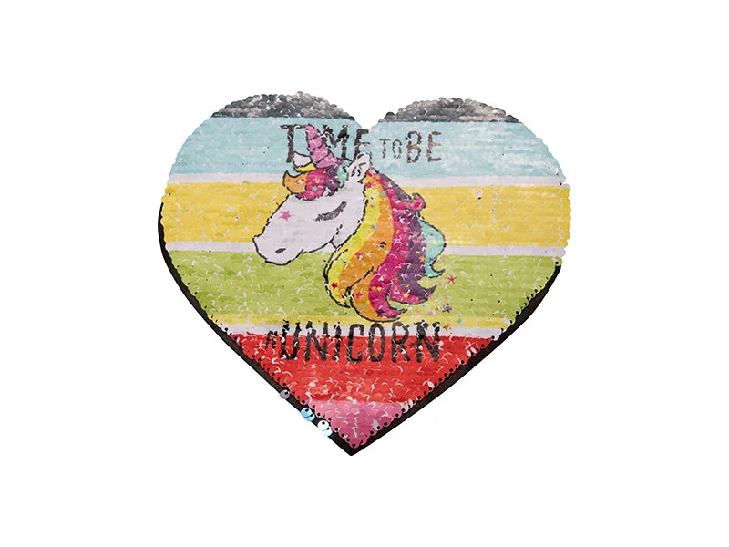 Sublimation Flip Sequins Adhesive (Heart, Black W/ White)
