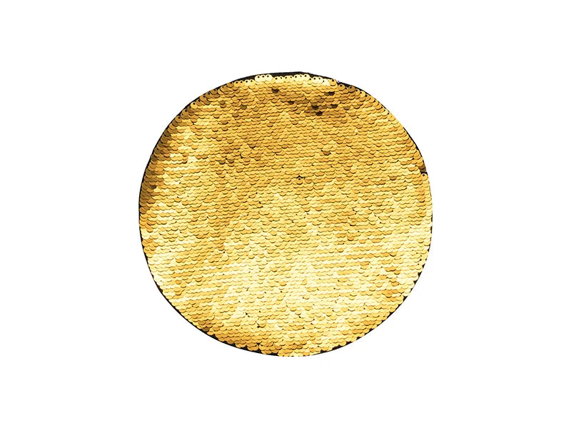 Sublimation Flip Sequins Adhesive (Round, Gold W/ White)