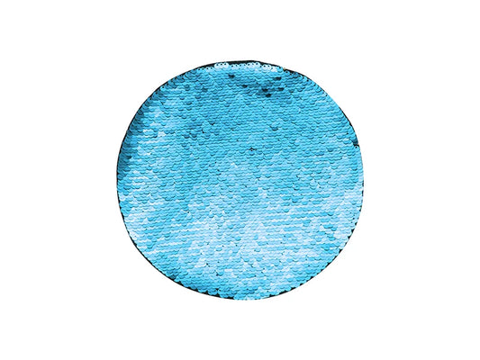 Sublimation Flip Sequins Adhesive (Round, Light Blue W/ White)