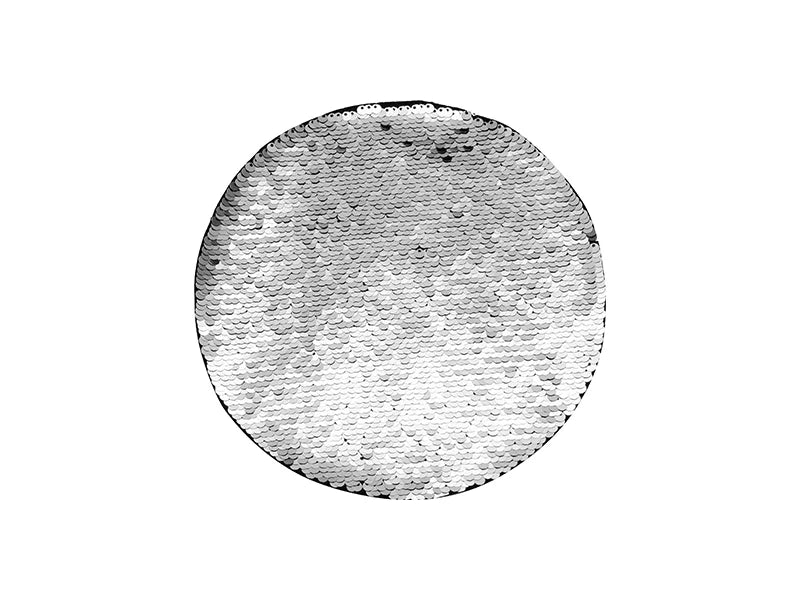 Sublimation Flip Sequins Adhesive (Round, Silver W/ White)