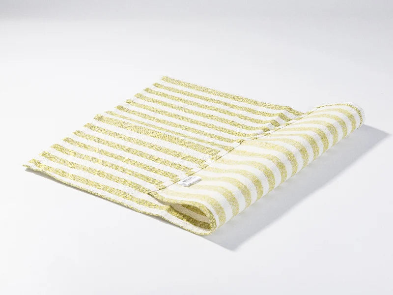 Sublimation Blanks Linen Table Mat(35.5*50cm, Beige and Light Green Stripe)
