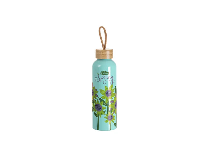 Sublimation Blanks 20oz/600ml Aluminum Water Bottle w/ Bamboo Lid (Mint Green)