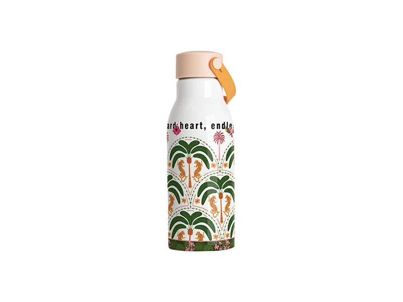 20oz/650ml Sublimation Aluminum Bottle w/ Carry Handle Lid(Peach Lid & Orange Handle)
