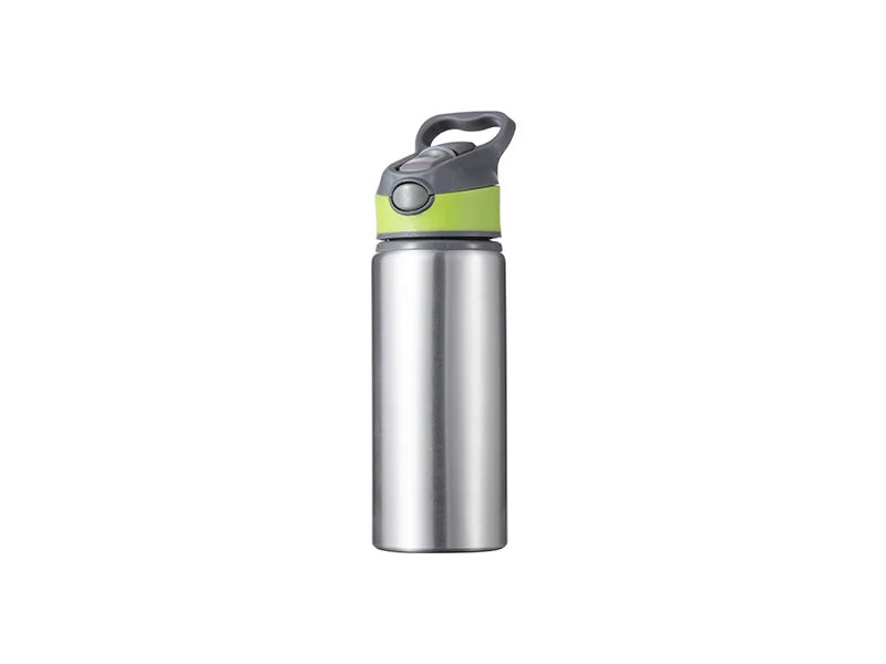 22oz/650ml Sublimation Blanks Alu Water Bottle with Color Cap (Silver)