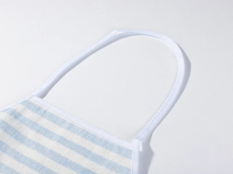 Sublimation Blanks linen Apron (69*72cm, Beige and Light Blue Stripe)