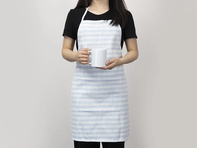 Sublimation Blanks linen Apron (69*72cm, Beige and Light Blue Stripe)