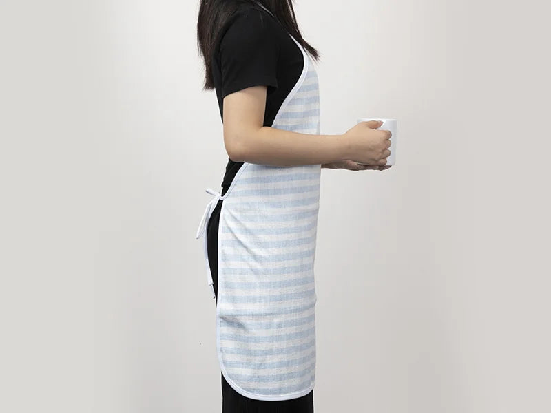 Sublimation Blanks linen Apron (69*72cm, Beige and Light Blue Stripe)