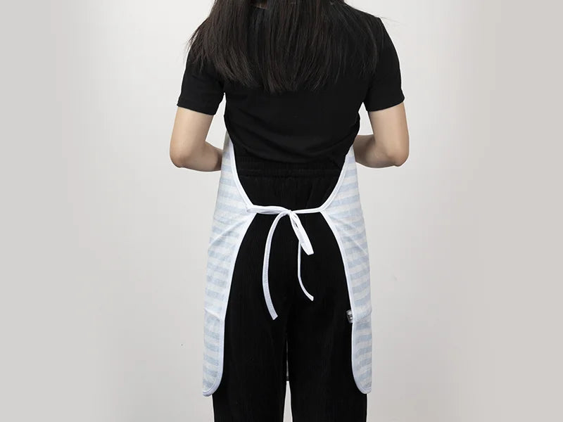 Sublimation Blanks linen Apron (69*72cm, Beige and Light Blue Stripe)