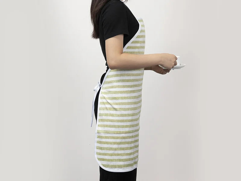 Sublimation Blanks Linen Apron (69*72cm, Beige and Light Green Stripe)