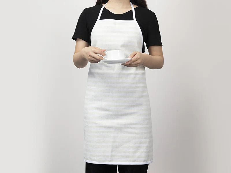 Sublimation Blanks linen Apron (69*72cm, Beige and Light Yellow Stripe)