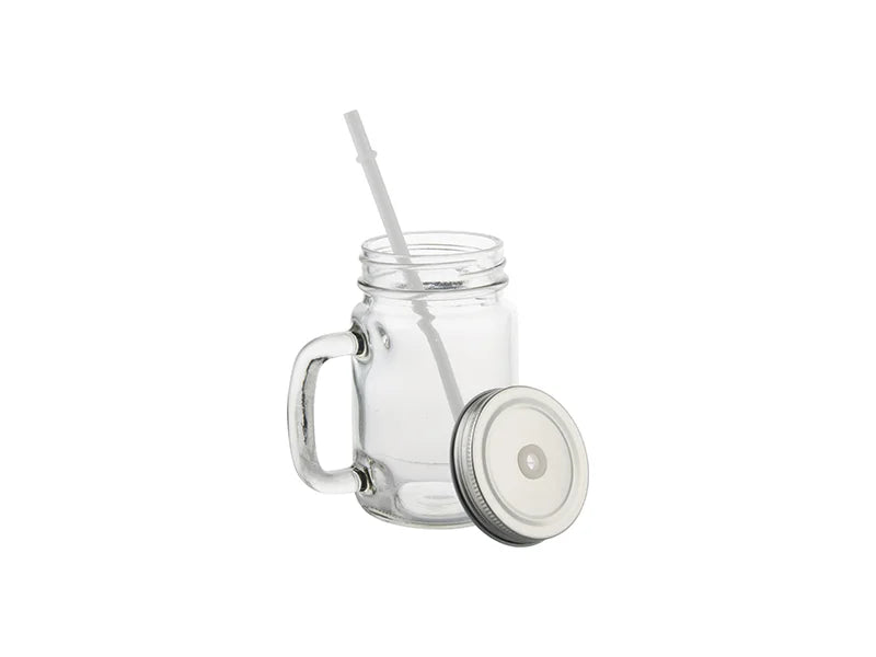12oz/350ml Sublimation Blanks Mason Jar w/ Straw (Clear)