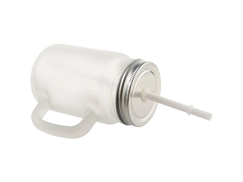 Sublimation 12oz/350ml Mason Jar w/ Straw(Frosted)