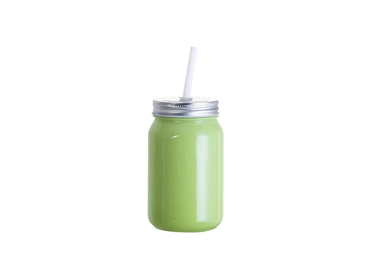 Sublimation Blanks 15oz/450ml Full Color Mason Jar no Handle (Green)
