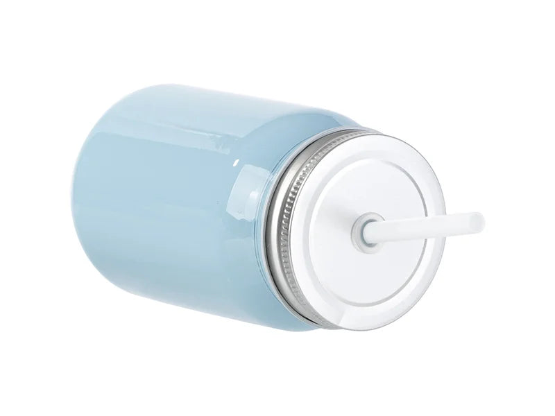 Sublimation Blanks 15oz/450ml Full Color Mason Jar no Handle (Light Blue)