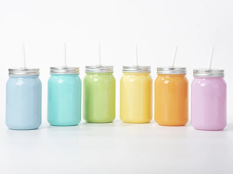 Sublimation Blanks 15oz/450ml Full Color Mason Jar no Handle (Purple)
