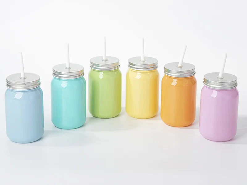 Sublimation Blanks 15oz/450ml Full Color Mason Jar no Handle (Orange)