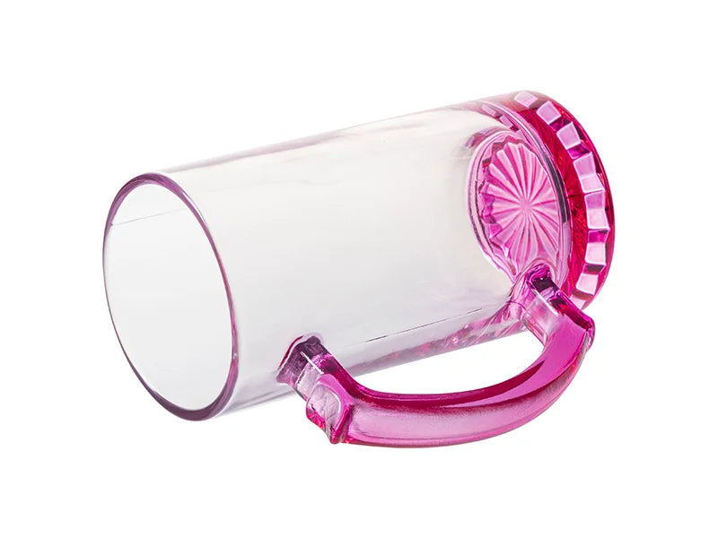 Sublimation Blanks 16oz Clear Beer Mug(Purple Bottom & Handle)