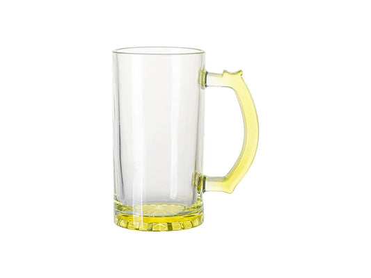 Sublimation Blanks 16oz Clear Beer Mug(Yellow Bottom & Handle)