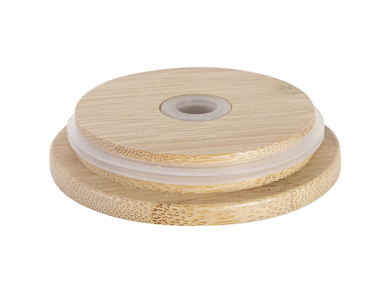 Bamboo Lid with Straw Hole and Silicone Ring Gasket for BN26