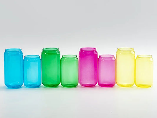 Sublimation Blanks 18oz/550ml Full Color Can Glass Mug with Straw