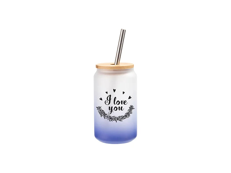 Sublimation Blanks 13oz/400ml Glass Mug Gradient Dark Blue