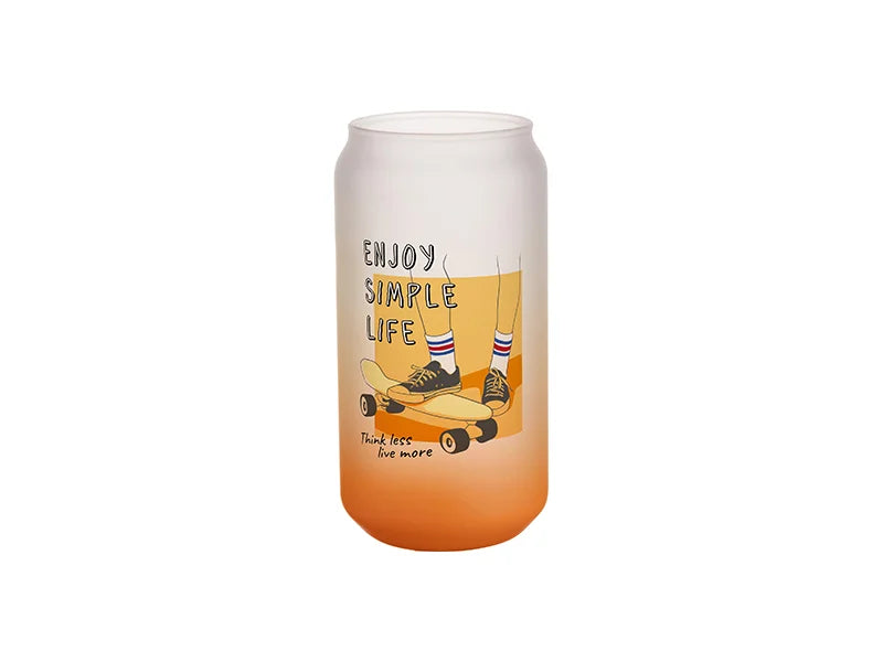 Sublimation 18oz/550ml Glass Mugs Gradient Orange
