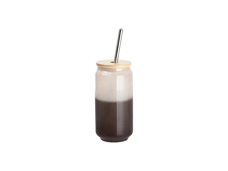 Sublimation Blanks 18oz/550ml Cold Color Change Glass Can with Bamboo Lid