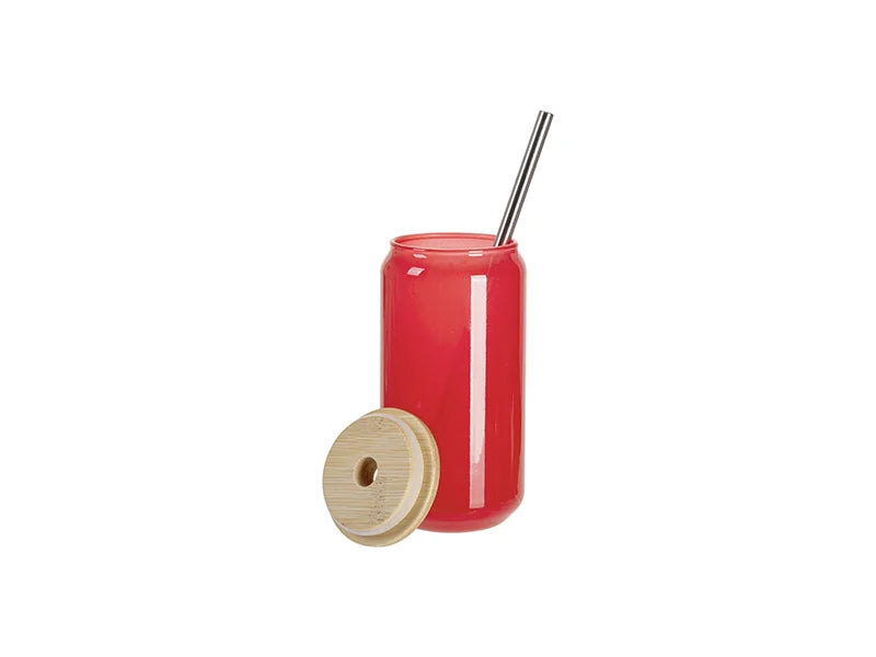 Sublimation Blanks 18oz/550ml Cold Color Change Glass Can with Bamboo Lid