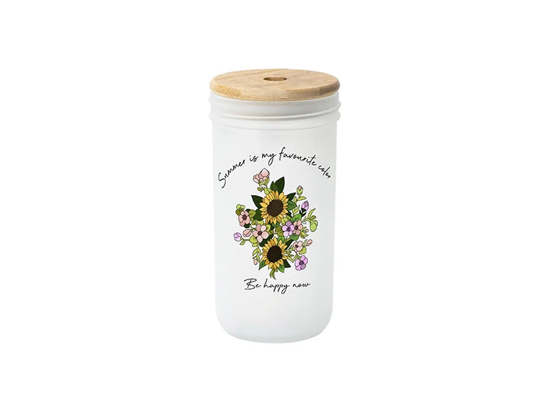 Sublimation Blanks 22oz/650ml Wide Mouth Mason Jar w/ Bamboo Lid