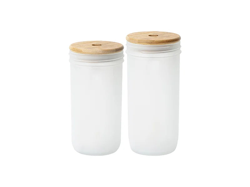 Sublimation Blanks 24oz/720ml Wide Mouth Mason Jar w/ Bamboo Lid