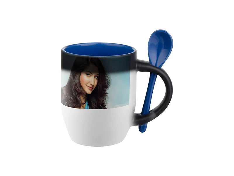 Sublimation 11oz Changing Color Spoon Mug(Blue)