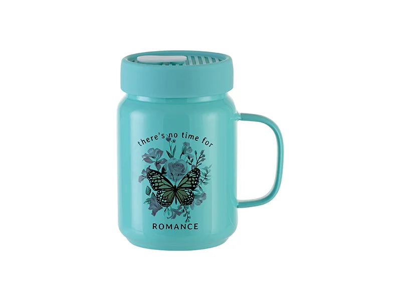 Sublimation Blanks20oz/600ml Glass Mason Jar w/ Silicon Lid (Mint Green)