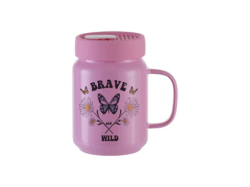 Sublimation Blanks 20oz/600ml Glass Mason Jar w/ Silicon Lid (Pink)