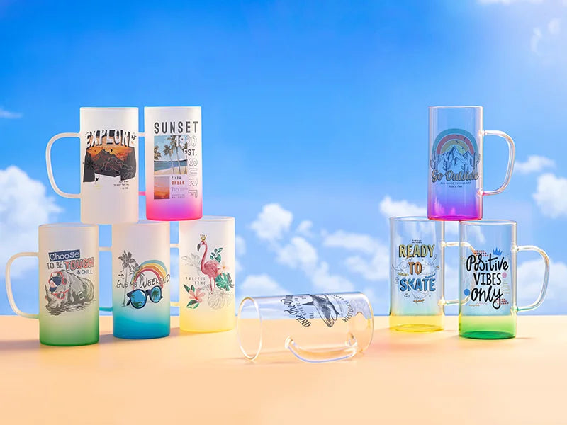 22oz/650m Glass Mug(Frosted)
