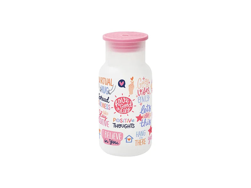 Sublimation Blanks 18oz/550ml Clear Glass Tumbler w/ Lid