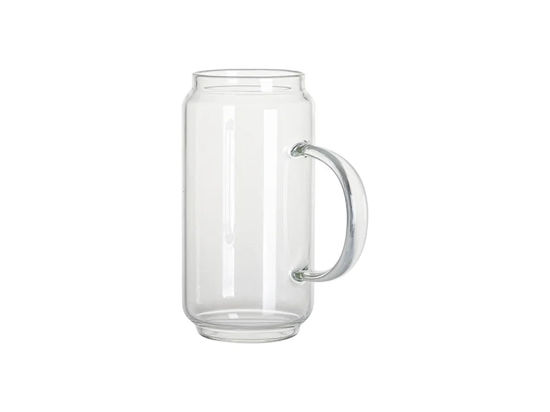 Sublimation Blanks 18oz/550ml Clear Can Glass Mug w/ Handle