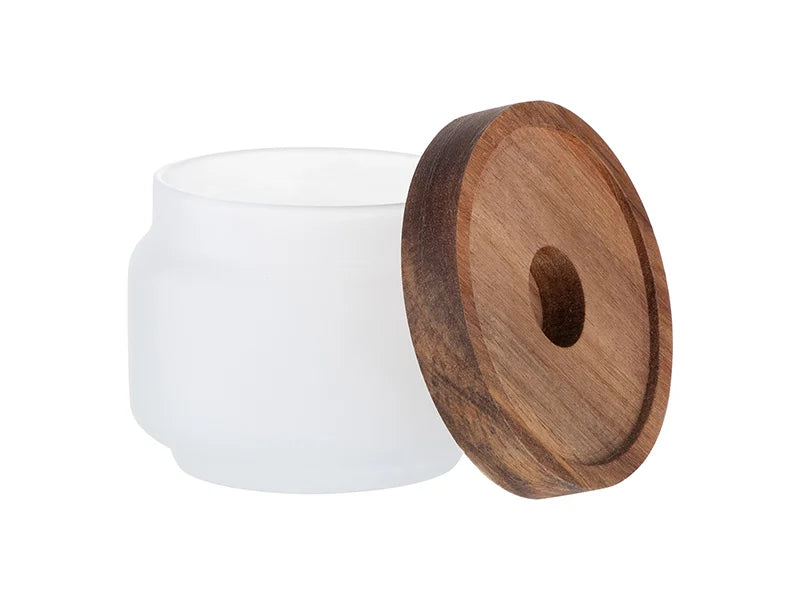 Sublimation Blanks 250ml Glass Storage Jar w/ Wood Lid