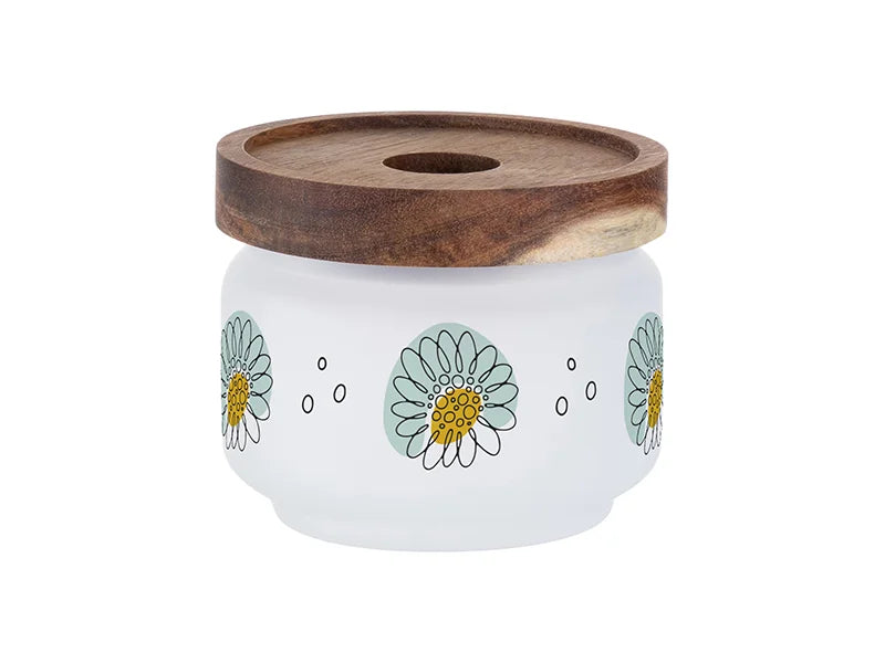 Sublimation Blanks 250ml Glass Storage Jar w/ Wood Lid