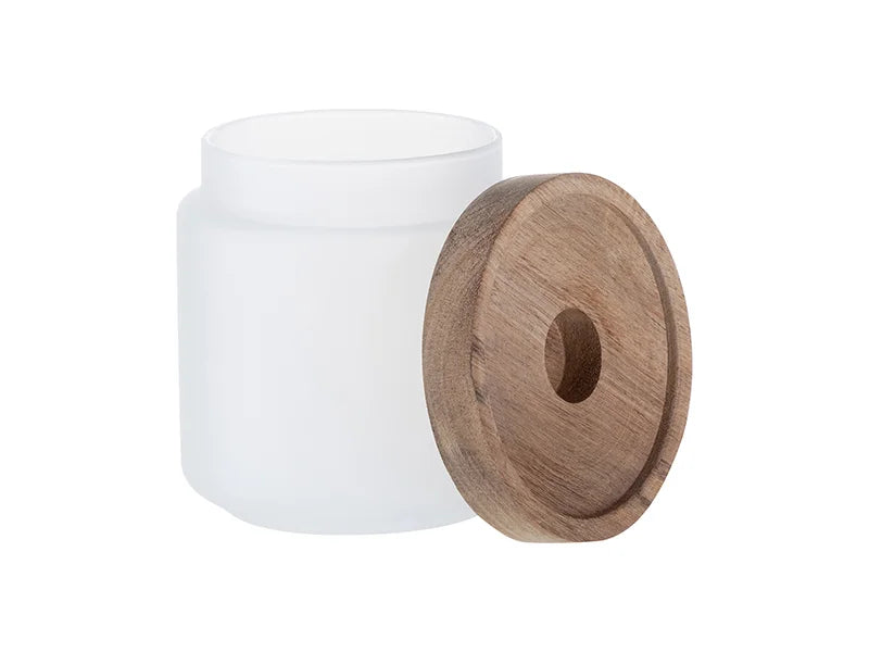 Sublimation Blanks 450ml Glass Storage Jar w/ Wood Lid