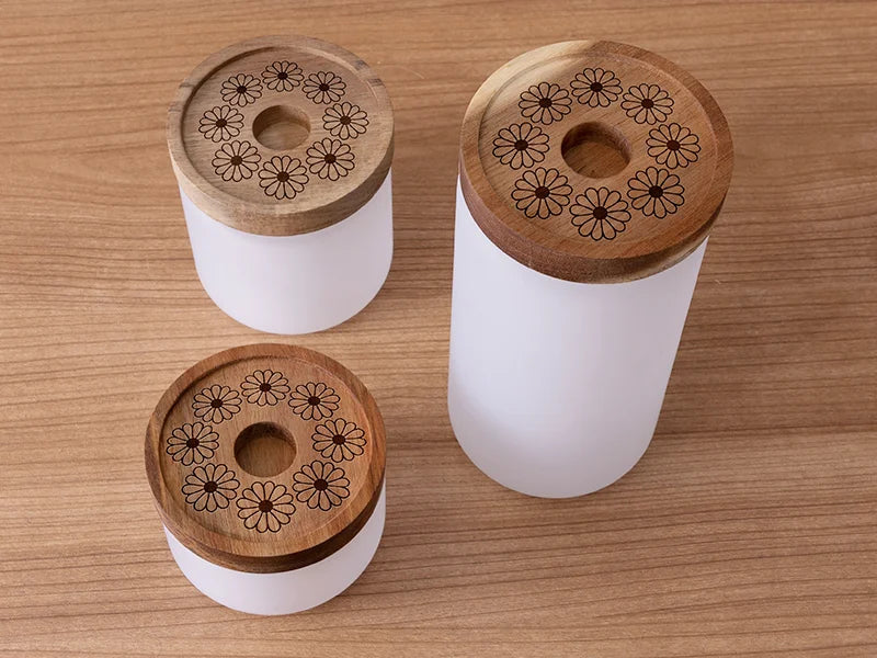 Sublimation Blanks 950ml Glass Storage Jar w/ Wood Lid