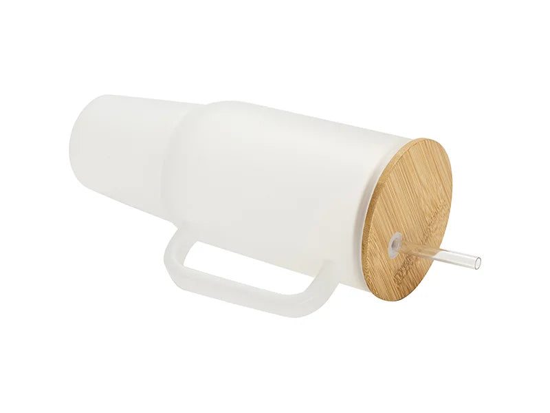 Sublimation Blanks 40oz/1200ml Glass Travel Tumbler with Lid & Straw(Frosted)