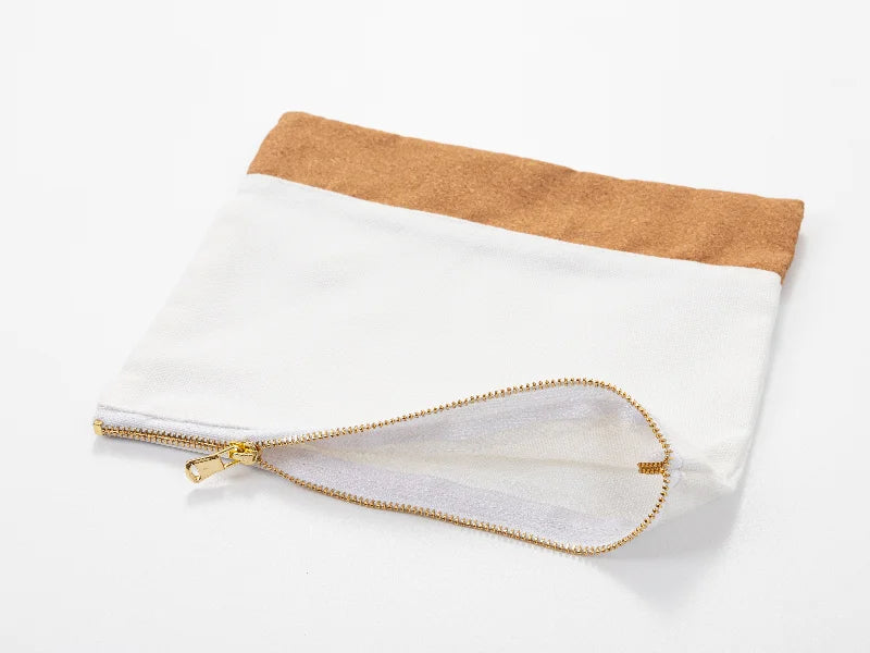 Sublimation Blanks Canvas Stitching Cork Pencil Case