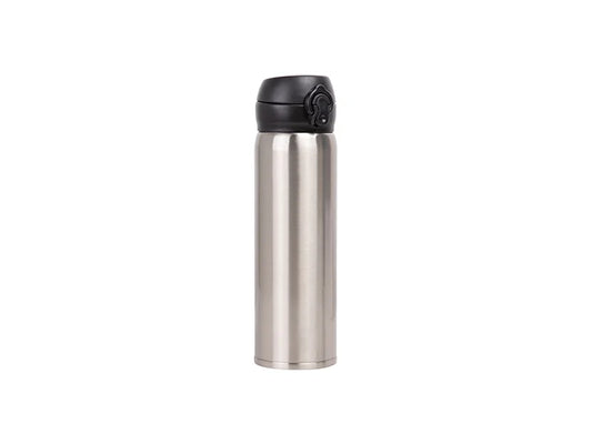 Sublimation 500ml/17oz Pop Lid Stainless Steel Bottle (Silver)